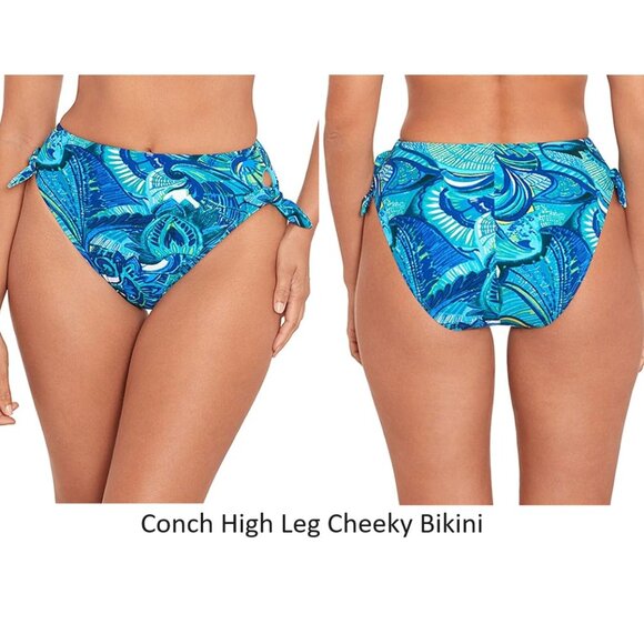 NWT Skinnydippers Womens High Leg Cheeky Bikini Bottoms Size S-XL $60 12HL888 - Picture 2 of 4